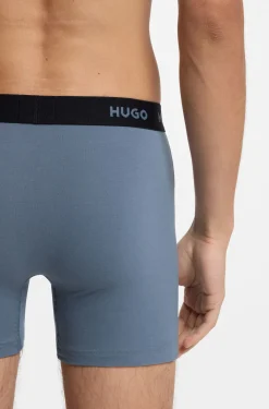 Three-pack of branded boxer briefs in stretch cotton