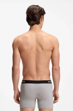 Three-pack of branded boxer briefs in stretch cotton