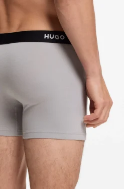 Three-pack of branded boxer briefs in stretch cotton