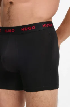 Three-pack of branded boxer briefs in stretch cotton