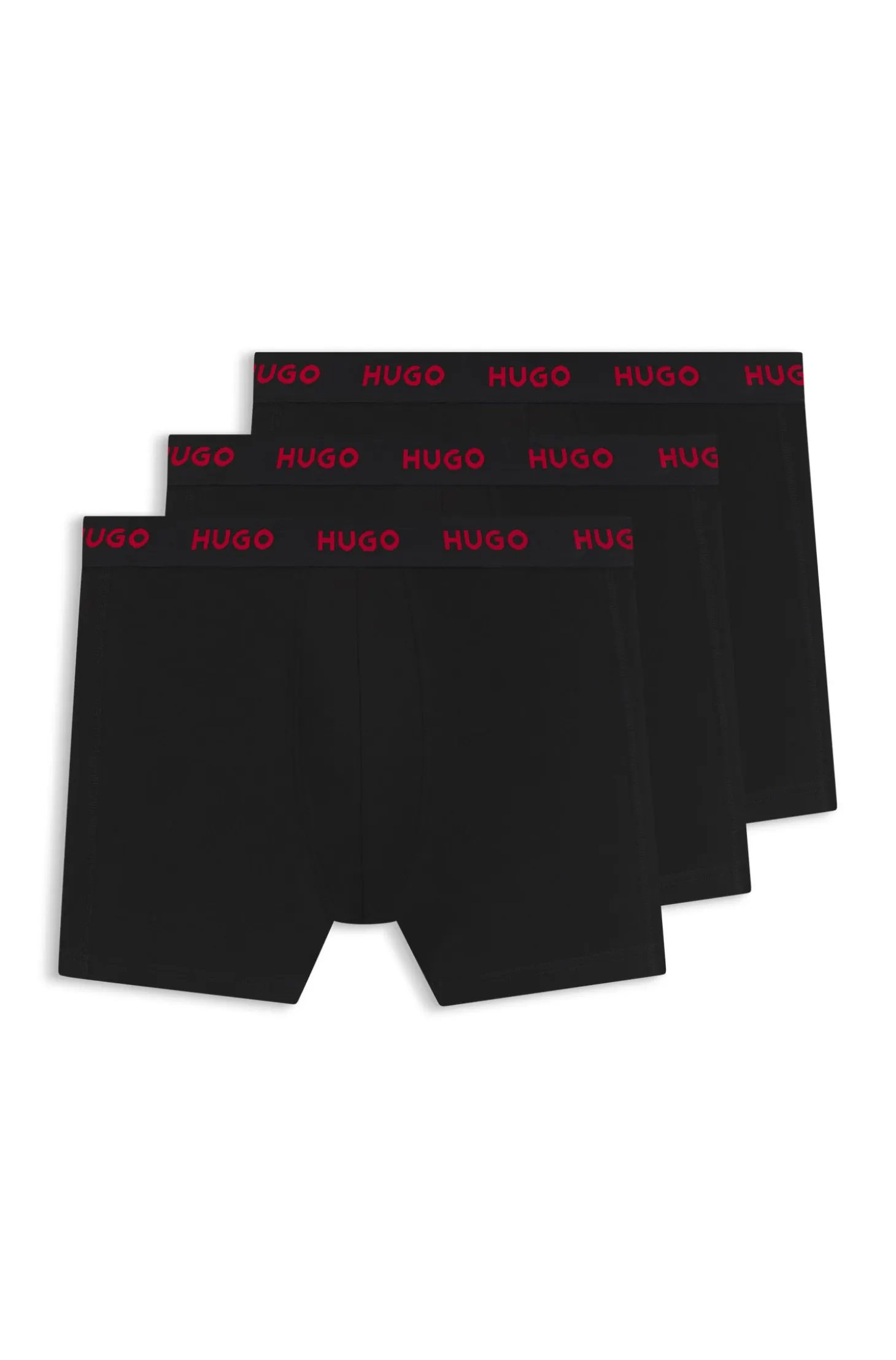Three-pack of branded boxer briefs in stretch cotton