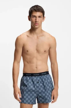 Three-pack of cotton boxer shorts with logo waistbands