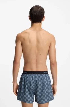 Three-pack of cotton boxer shorts with logo waistbands