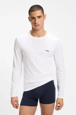 Three-pack of cotton T-shirts with logo embroidery