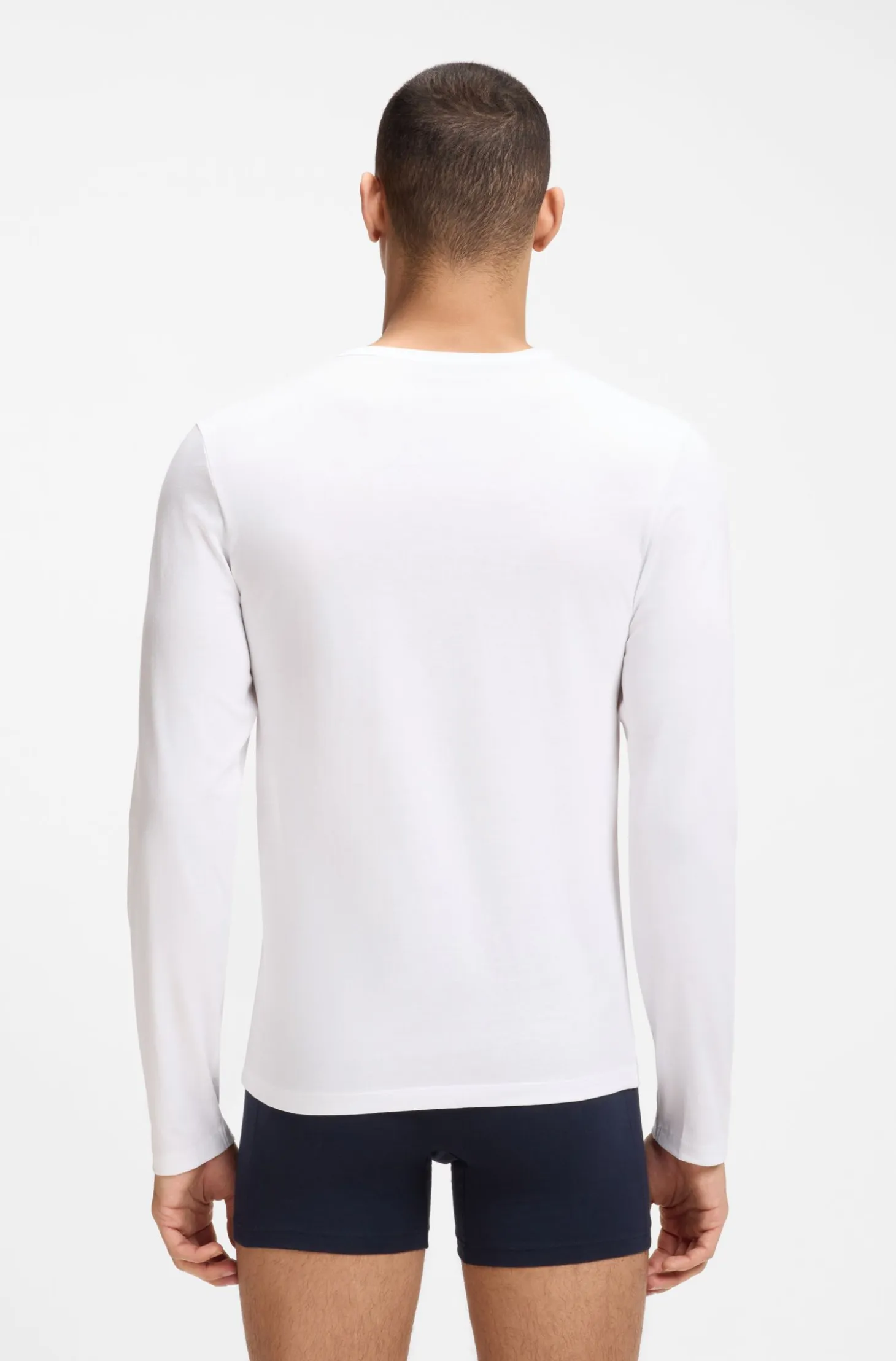 Three-pack of cotton T-shirts with logo embroidery