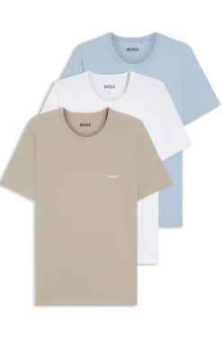 Three-pack of cotton underwear T-shirts with embroidered logo