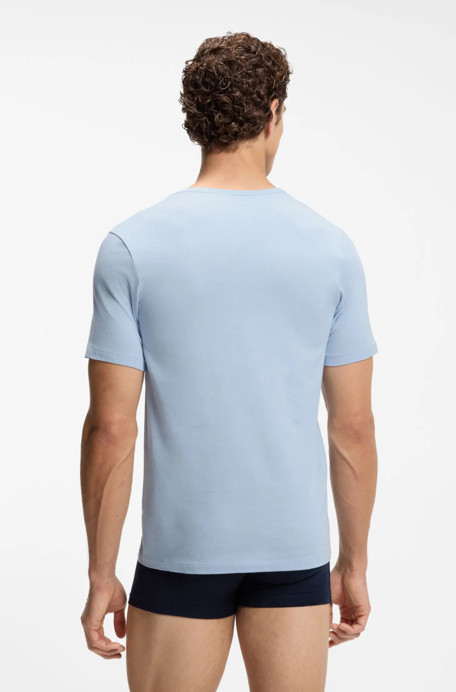 Three-pack of cotton underwear T-shirts with embroidered logo