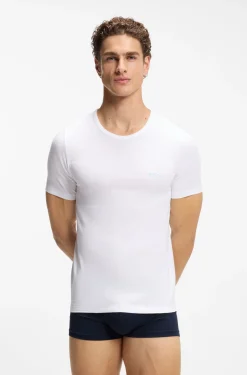 Three-pack of cotton underwear T-shirts with embroidered logo