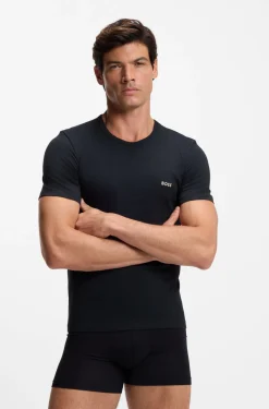 Three-pack of cotton underwear T-shirts with embroidered logo