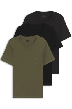 Three-pack of cotton underwear T-shirts with embroidered logo