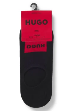 Three-pack of invisible socks with red logo labels