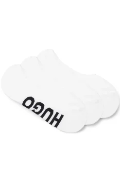 Three-pack of invisible socks with large logos