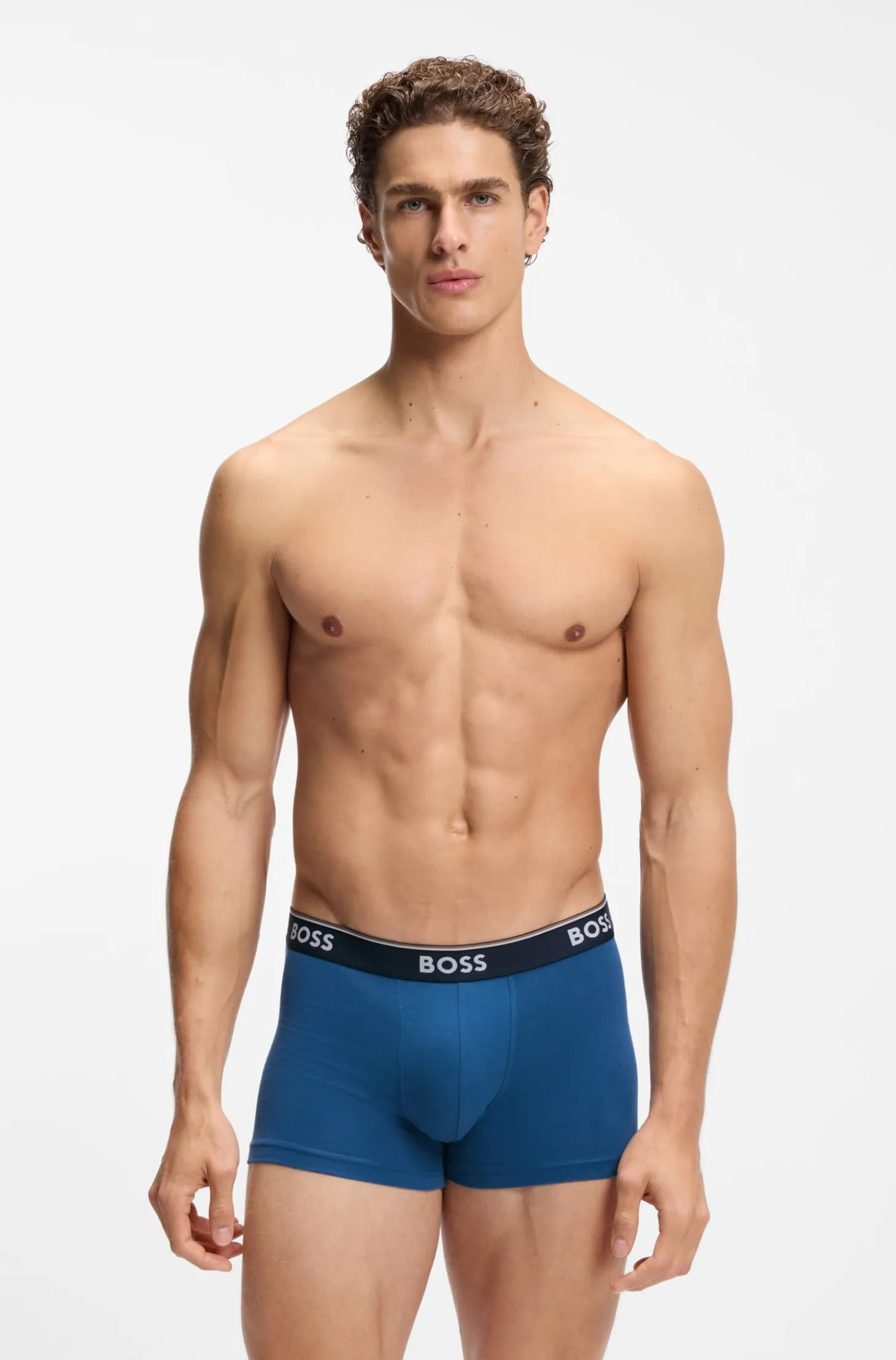 Three-pack of logo-detail trunks in stretch cotton