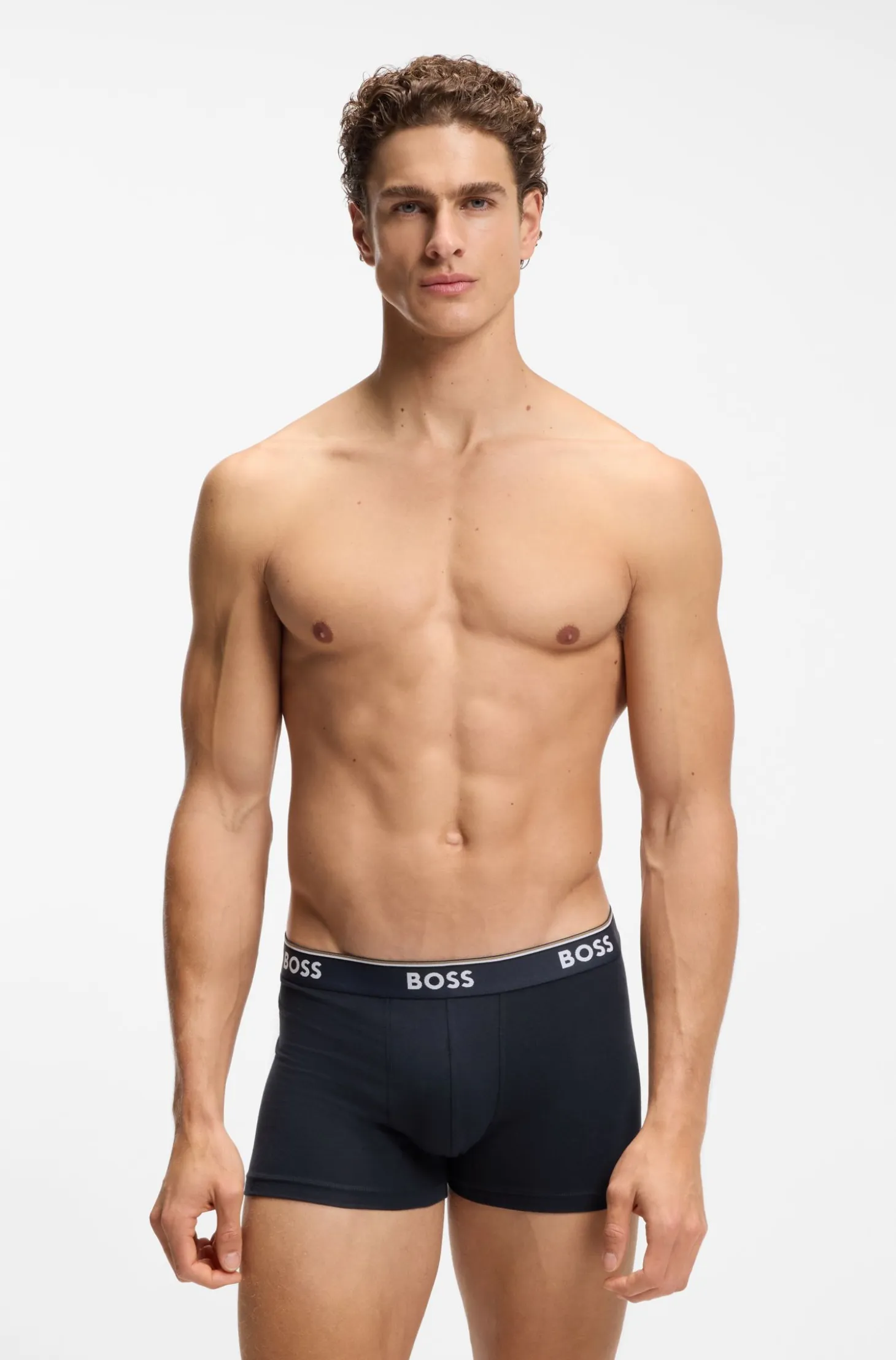 Three-pack of logo-detail trunks in stretch cotton