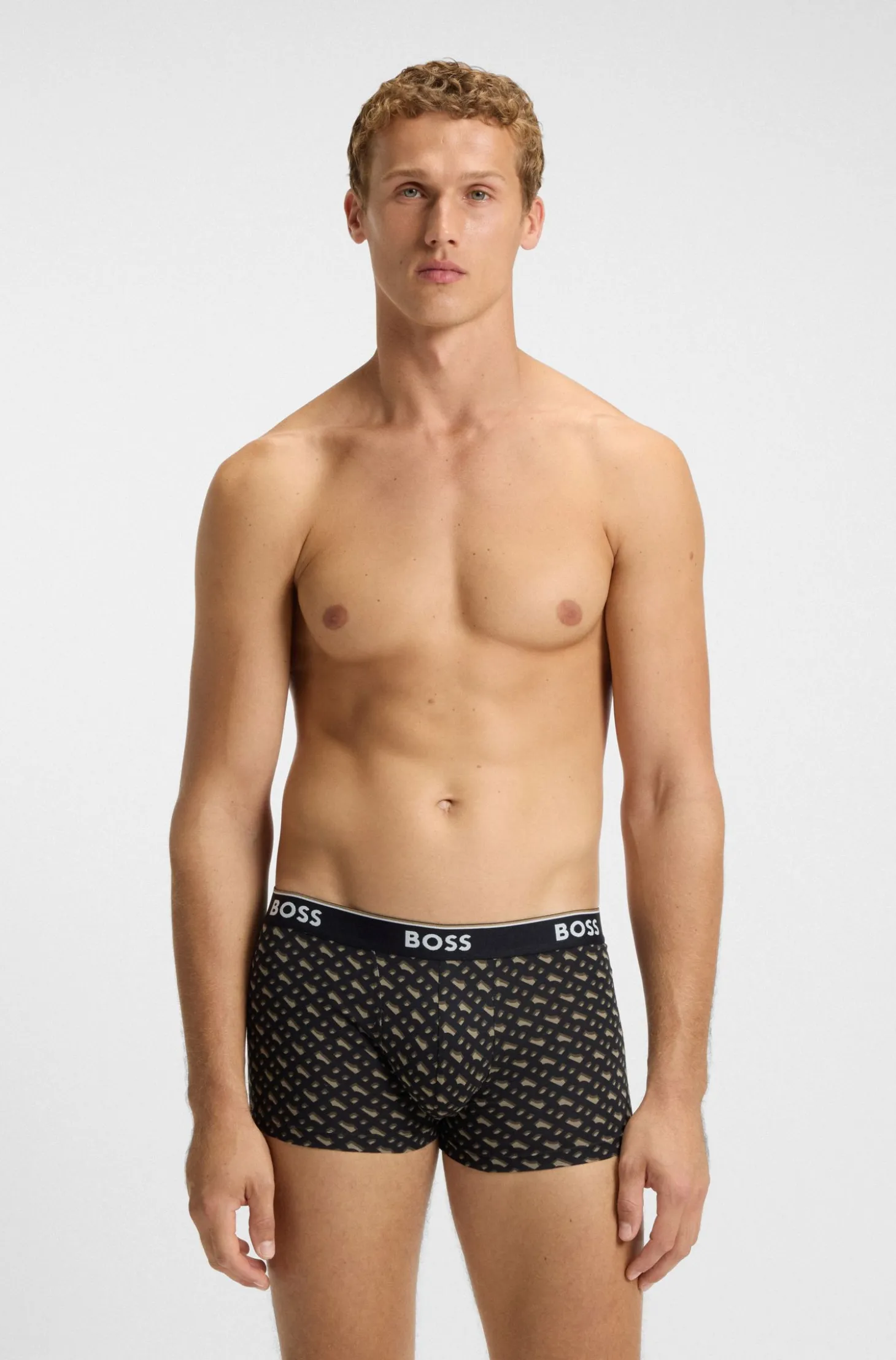 Three-pack of logo-detail trunks in stretch cotton