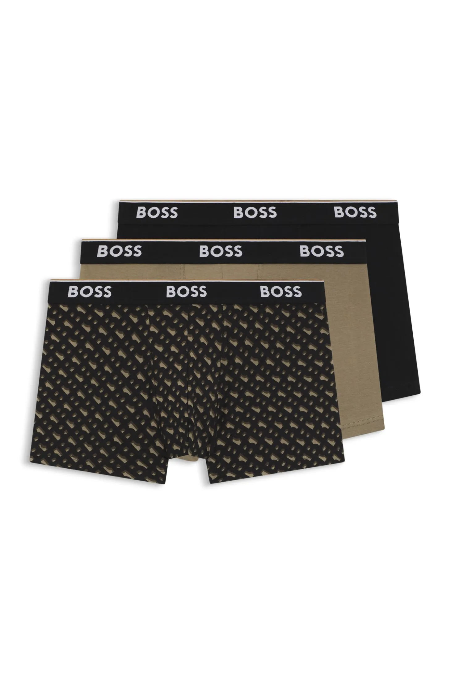 Three-pack of logo-detail trunks in stretch cotton
