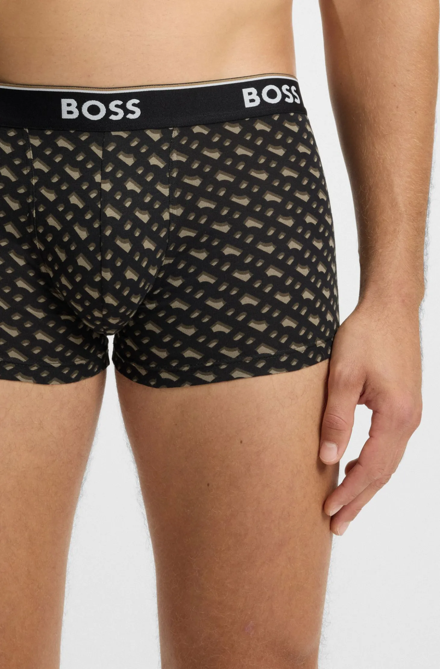 Three-pack of logo-detail trunks in stretch cotton