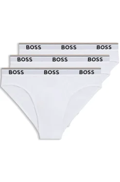 Three-pack of logo-waistband briefs in stretch cotton