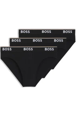 Three-pack of logo-waistband briefs in stretch cotton
