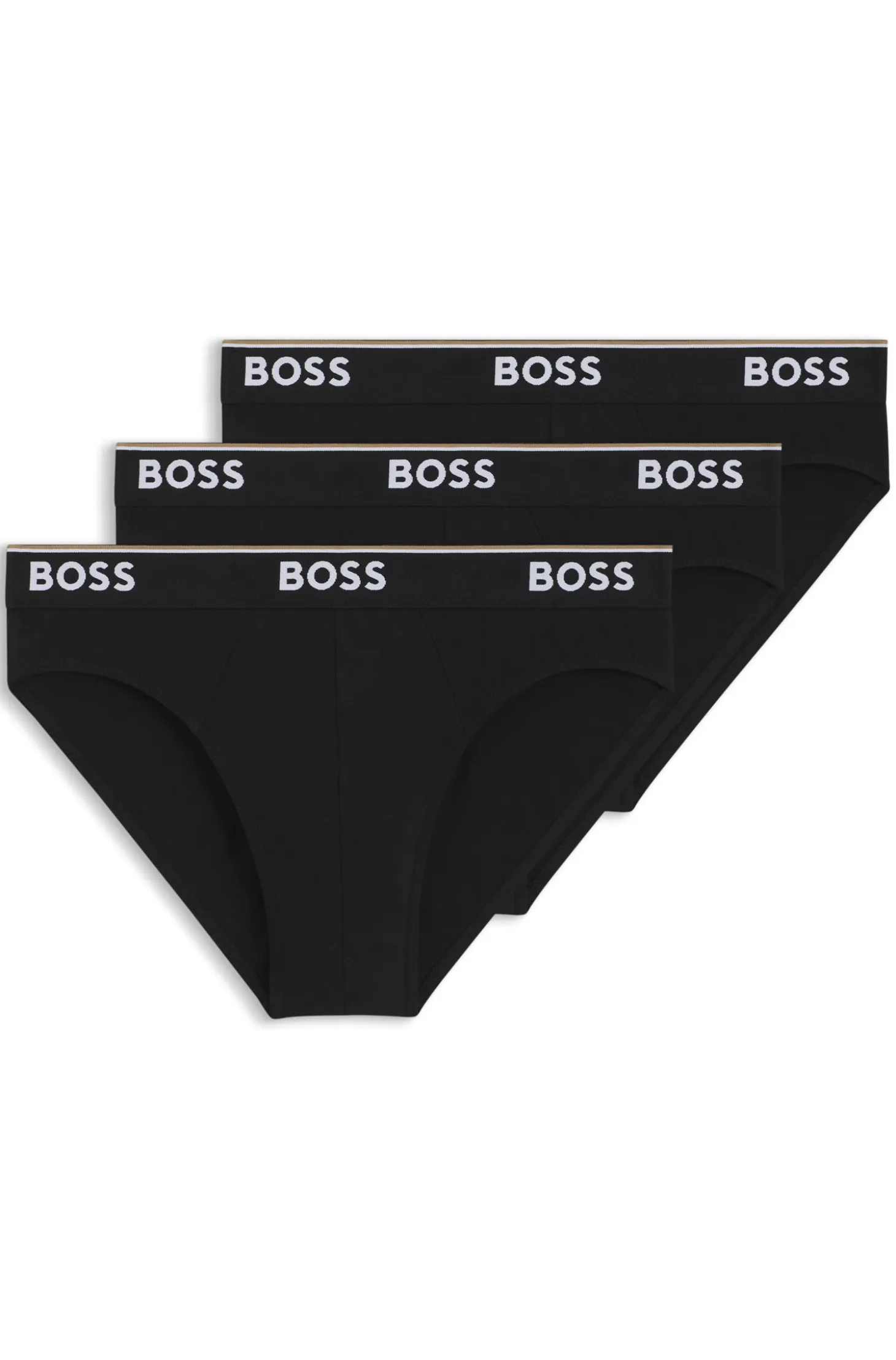 Three-pack of logo-waistband briefs in stretch cotton