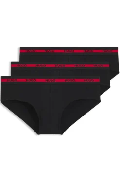 Three-pack of logo-waistband briefs in stretch cotton