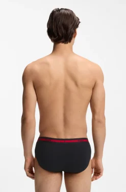 Three-pack of logo-waistband briefs in stretch cotton