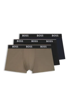 Three-pack of logo-waistband trunks in cotton