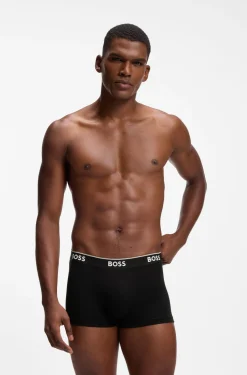Three-pack of logo-waistband trunks in cotton