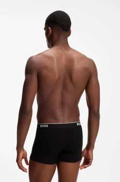 Three-pack of logo-waistband trunks in cotton
