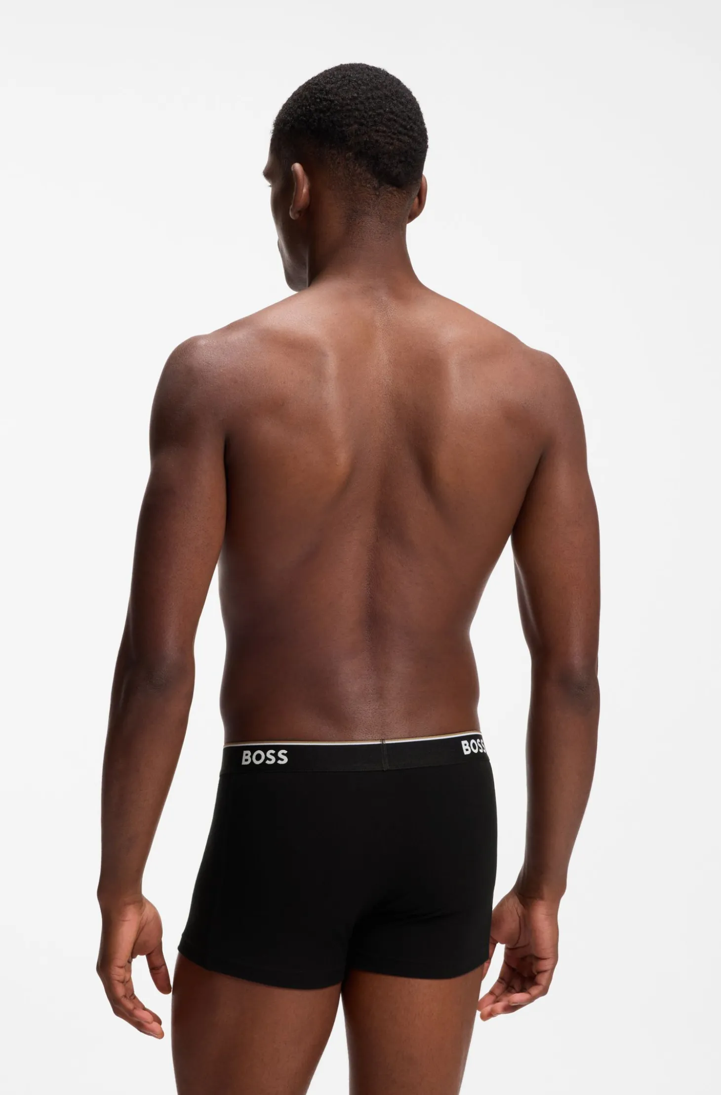 Three-pack of logo-waistband trunks in cotton