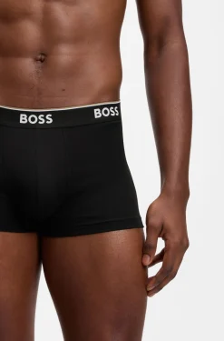 Three-pack of logo-waistband trunks in cotton