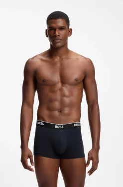 Three-pack of logo-waistband trunks in cotton