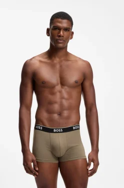 Three-pack of logo-waistband trunks in cotton