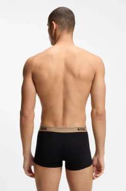 Three-pack of logo-waistband trunks in cotton