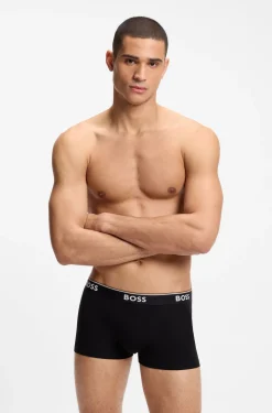 Three-pack of logo-waistband trunks in cotton