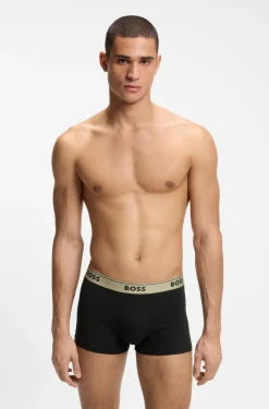 Three-pack of logo-waistband trunks in cotton