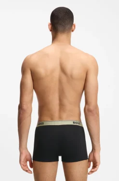 Three-pack of logo-waistband trunks in cotton