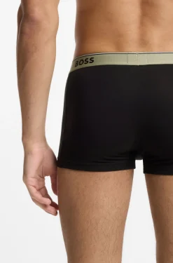 Three-pack of logo-waistband trunks in cotton