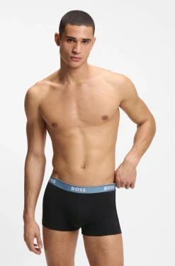 Three-pack of logo-waistband trunks in cotton