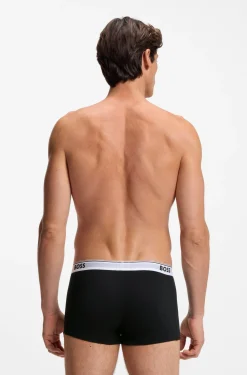 Three-pack of logo-waistband trunks in cotton