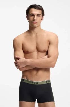 Three-pack of logo-waistband trunks in cotton