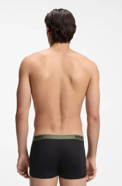 Three-pack of logo-waistband trunks in cotton
