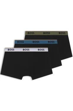 Three-pack of logo-waistband trunks in cotton