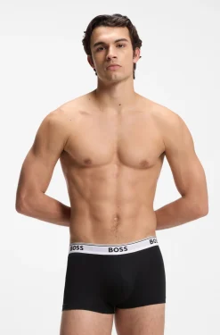 Three-pack of logo-waistband trunks in cotton