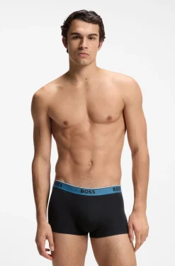 Three-pack of logo-waistband trunks in cotton