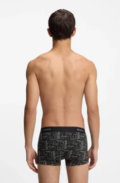 Three-pack of logo-waistband trunks in stretch cotton