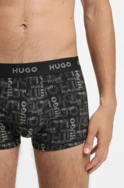 Three-pack of logo-waistband trunks in stretch cotton