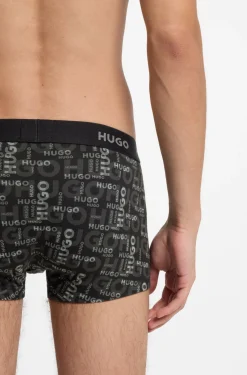 Three-pack of logo-waistband trunks in stretch cotton