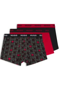 Three-pack of logo-waistband trunks in stretch cotton