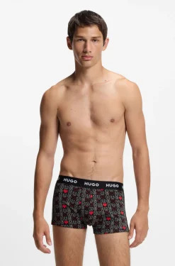 Three-pack of logo-waistband trunks in stretch cotton
